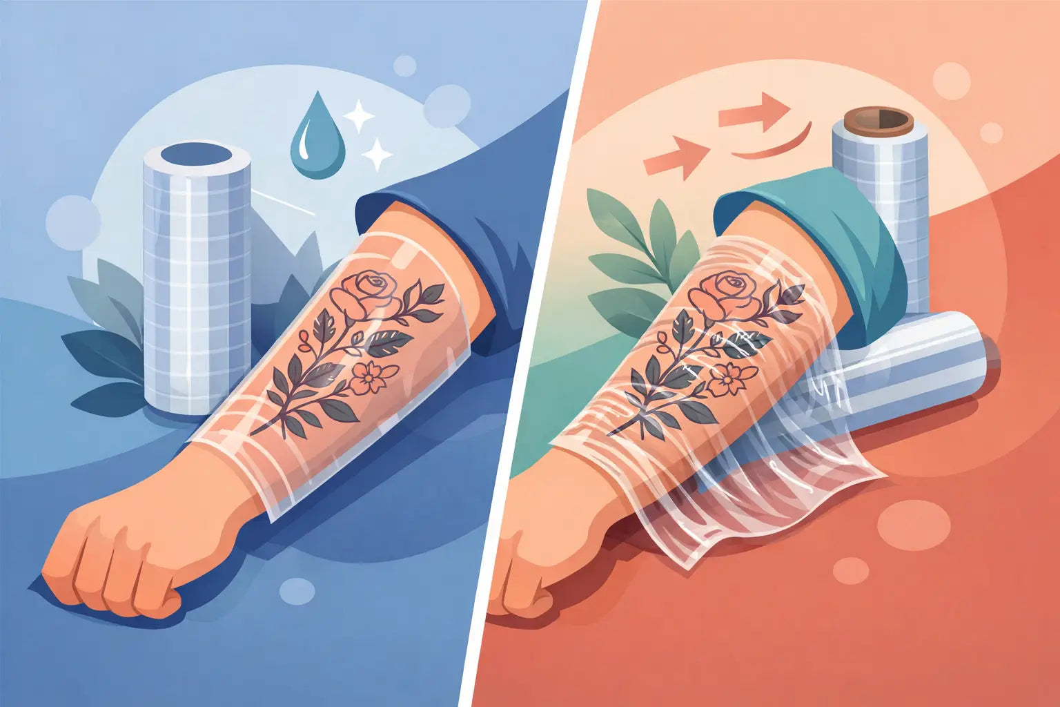 Tattoo Film vs Plastic Wrap for Healing